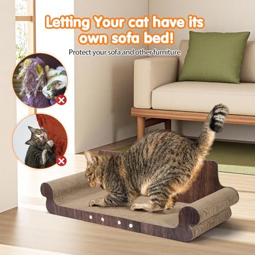 Extra Large Cat Scratcher Bed, 32 Inch Cat Scratching Board Cat Couch, Durable - Image 5