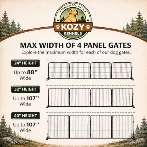 Extra Wide Adjustable Dog Gate – 32 inch Tall & Up to 107 Inch Wide 4 Panel - Image 2