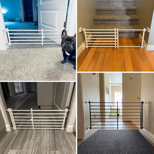 Malier Indoor Dog Gate with Door, 34-55" Extra Wide Full Metal Pet Gate Short - Image 6