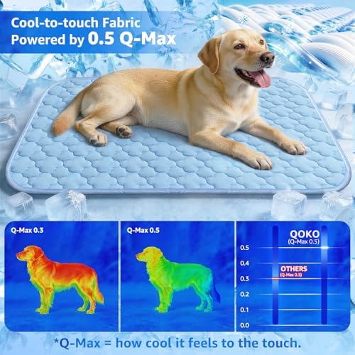 Cooling Mat for Dogs Extra Large 43" x 31", Cooling Pet Bed w Ice Silk Fabric & - Image 2