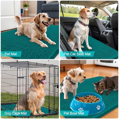 OLANLY Dog Door Mat for Muddy Paws 45x27, Super Absorbent Chenille Mud Mat - Image 7