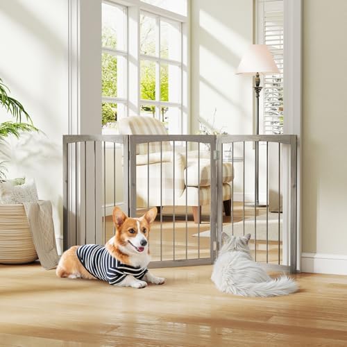 Giantex Freestanding Foldable Dog Gate Indoor - Image 2