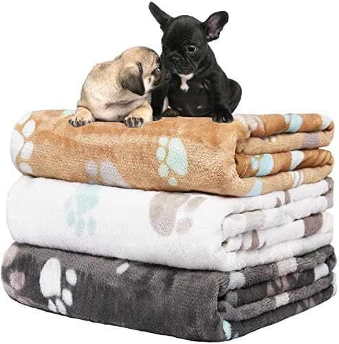 Rezutan Small Dog Blanket, Soft Puppy & Cat Flannel 3 Pack by Rezutan