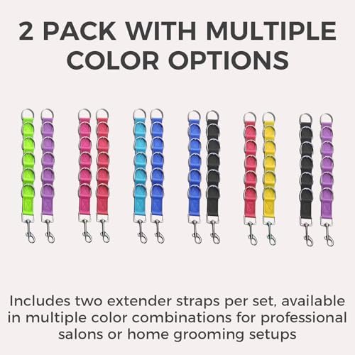 Dog Grooming Loop 47cm/18.5in Extension Strap 2 Pack 6 D Ring Table Arm Extender - Image 6