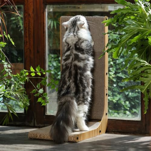 FUKUMARU Cat Scratcher, 26.8 Inch L Shaped Cat Scratch Pad - Image 5