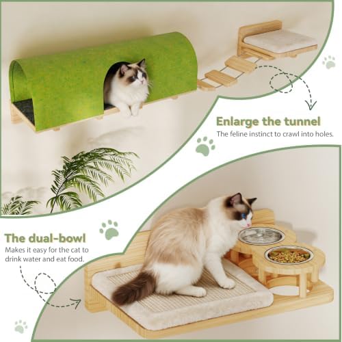 BYBYME 10PCS Cat Wall Shelves, Pine Cat Climbing Wall Furniture - Image 5
