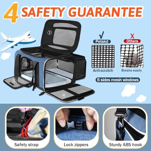 Petskd Top and Side Expandable Small Pet Carrier Airline Approved - Image 6
