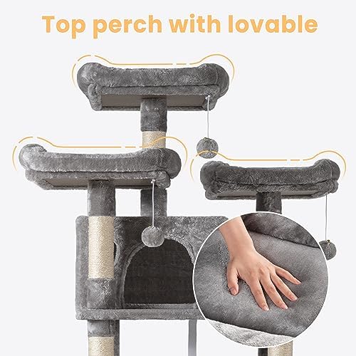 SHA CERLIN 68 Inches Multi-Level Large Cat Tree - Image 4