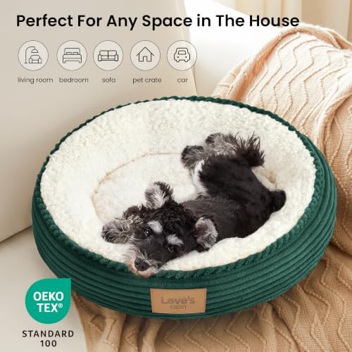 Love's cabin Round Donut Cat and Dog Cushion Bed, 24in Pet Bed - Image 6