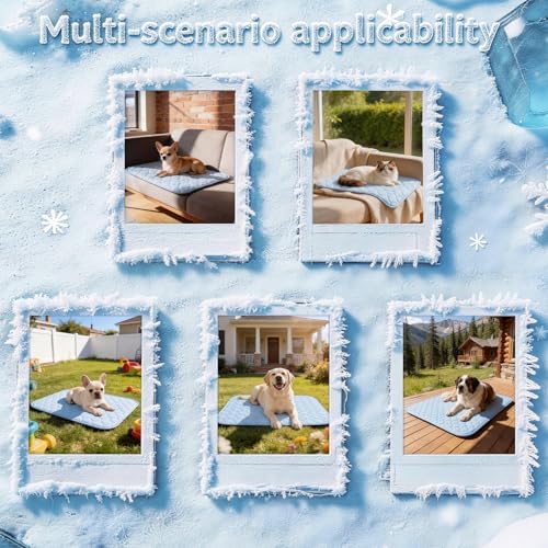 Cooling Mat for Dogs Extra Large 43" x 31", Cooling Pet Bed w Ice Silk Fabric & - Image 6