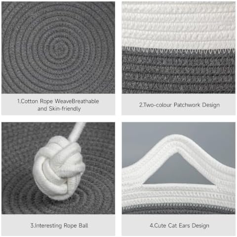 Cotton Rope Woven Cat Bed Basket, Cat Beds - Image 4