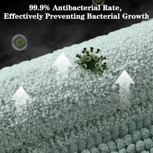 Kmson Ombre Chenille Bathroom Rugs Mat, Ultra Soft Washable Shaggy Bath Rugs - Image 6