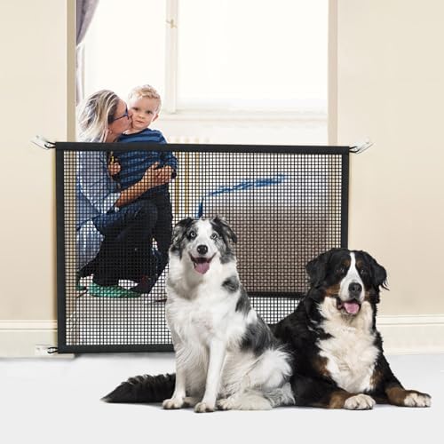 Dog Gate for Stairs Pet Gates for The House: Dogs Screen Mesh Gate for Doorways - Image 2