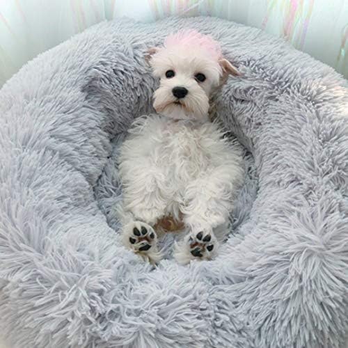 Dog Bed for Small Dogs & Cats, 24 Inch Medium Fluffy Washable Donut Bed - Image 2