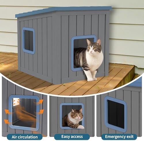 NUNU LAB Cat Litter Box Enclosure, Outdoor Cat House – Weatherproof & UV - Image 4