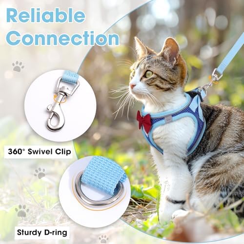 Cat Vest Harness and Leash Set, Escape Proof Kitten Harness Blue XS - Image 5