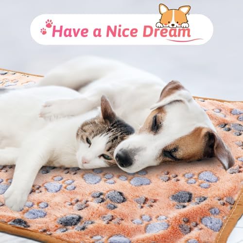 Tatuo 12 Pcs 30x20 in Puppy Dog Blankets Fleece Cat Pet Blankets Soft Warm - Image 5