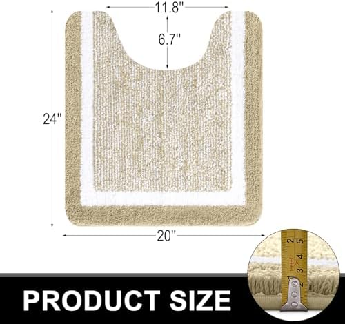 OLANLY Toilet Rugs U-Shaped 24x20, Absorbent Microfiber Bath Mat - Image 2
