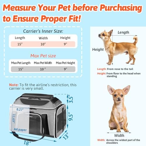 Petskd Top-Expandable Small Pet Carrier 18"x13"x9.5" Airline Approved - Image 3