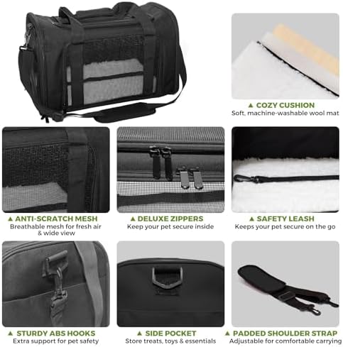 Soft-Sided Cat Carrier 20x13x13 in Expandable Travel Pet Bag 22LBS - Image 4