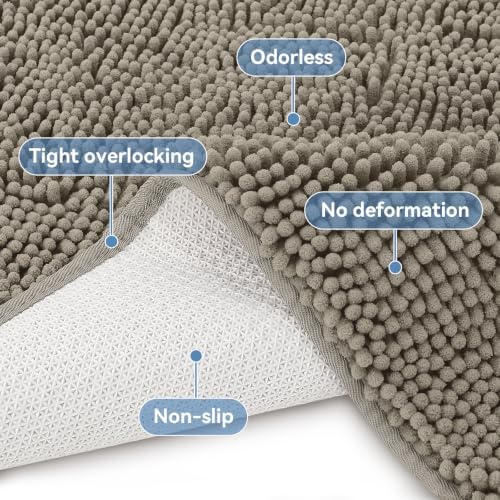 Bcoimo 44x24 Chenille Bath Mat – Non-Slip - Image 3