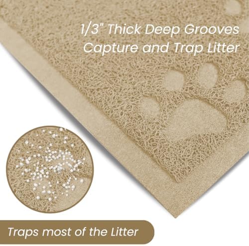 Andalus Medium Cat Litter Mat, Non-Slip & Easy to Clean Cat Litter Box Mat - Image 4