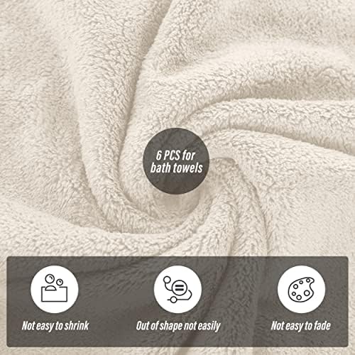 MOONQUEEN 6 Pack Premium Bath Towel Set - Image 4
