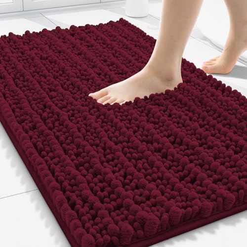 Smiry Bathroom Rugs 30X20, Extra Soft Rubber Backing Chenille Bath Mats by Smiry