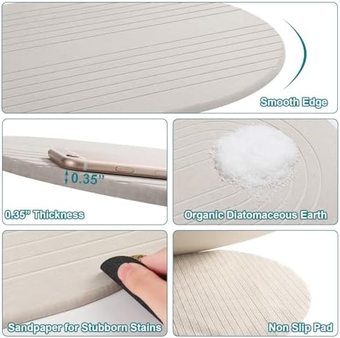 Elfcool Stone Bath Mat Diatomaceous Earth Shower Mat Non Slip Quick Dry Bath - Image 5