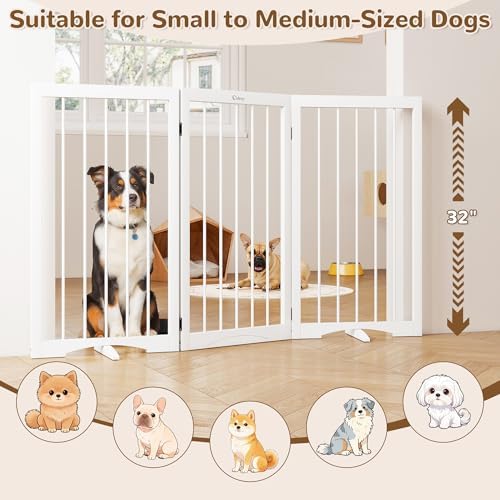 32" Extra Tall Free Standing Dog Gate Indoor, Foldable Pet Gate - Image 2