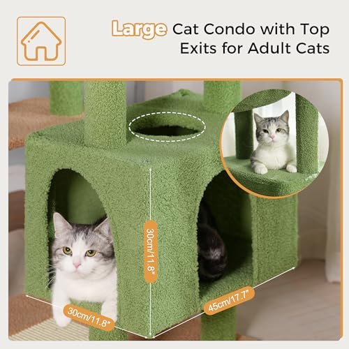 72" Cactus Cat Tree with Hammock & Scratcher Posts - Image 4