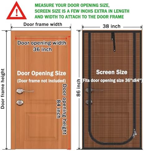 QWR Upgraded Pet Screen Door Fits Opening Door Up to 36"x84", Heavy Duty Cat - Image 2