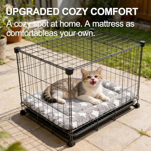 Dog Crate Mat, 4 Piece Reversible Pet Bed, Machine Washable, Small Dogs & Cats - Image 5
