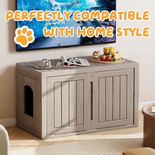 Cat Litter Box Enclosure, Indoor Outdoor Cat House - Image 2