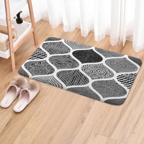 JAWO Black and White Paisley Bath Mat - Image 2