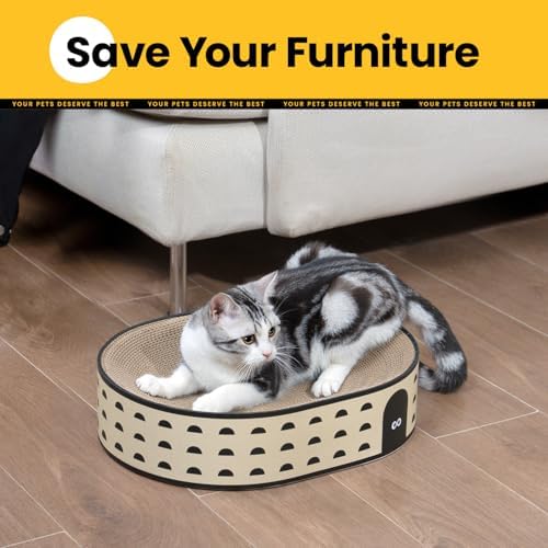 Conlun Oval Cat Scratcher Bed | Scratching Bowl Lounge - Image 7