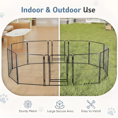 DUMOS Dog Playpen 24 Inch 12 Panels Indoor Outdoor Metal Pet Fence - Image 4