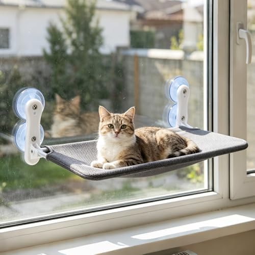 Renter Friendly Cat Shelves, Cat Window Perch Hammock Bed by Unknown