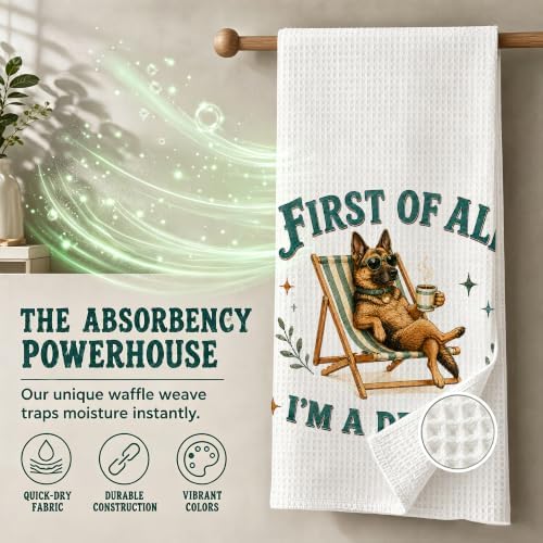 German Shepherd Kitchen Towel, Cute Dog Hand Towel, Funny Dog Lover Gift - Image 3