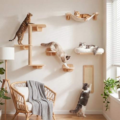 6-in-1 Cat Wall Shelves for Large Cats, Wall Mounted Climber - Image 6