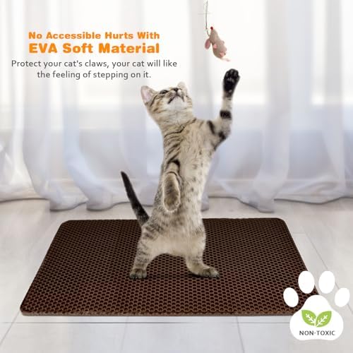 Cat Litter Mat 24"x35", Double Layer EVA litterbox Mat - Image 6