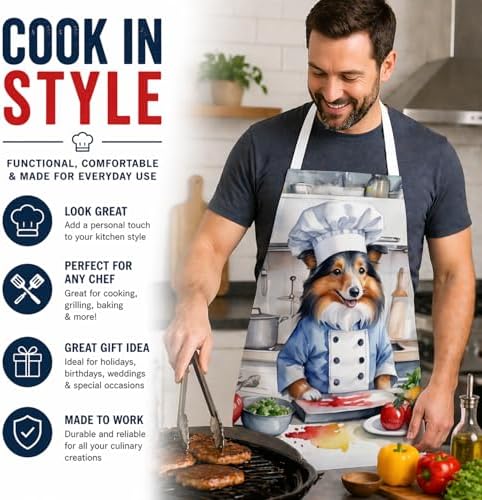 Caroline's Treasures Sheltie The Chef Apron Cooking Kitchen Server Baking - Image 2