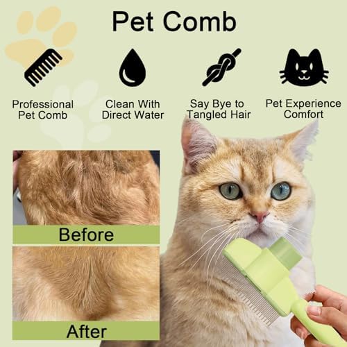 Dogs and Cats Comb with Release Button, Pet Hair Removal Tools with Safe - Image 3