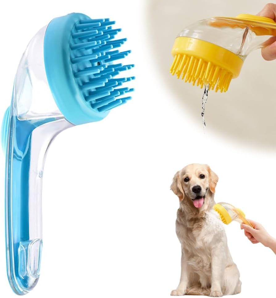 Pet Bath Brush with Shampoo Dispenser, 2026 New Dog Bath Brush Soft Silicone by Unknown