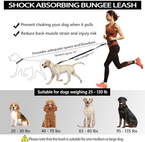 Hands Free Dog Leash, Waist Running Leash - Image 2