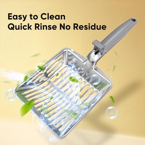 Large Metal Cat Litter Scoop w/ Deep Shovel, Dual-Size Holes & Hanging Hook - Image 5