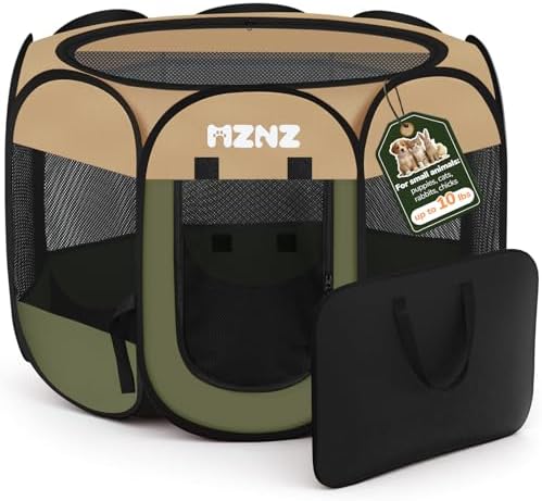 Dog Cat Small Animal Puppy Playpen Crate, Olive Green by MZNZ