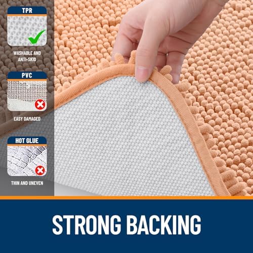 OLANLY Toilet Rugs U-Shaped 20x20, Soft Absorbent Chenille Contour Rugs - Image 6