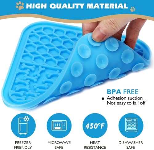2 Pack Lick Mat for Dogs and Cats, Dog Slow Feeder Dowl Mat for Bathing - Image 4