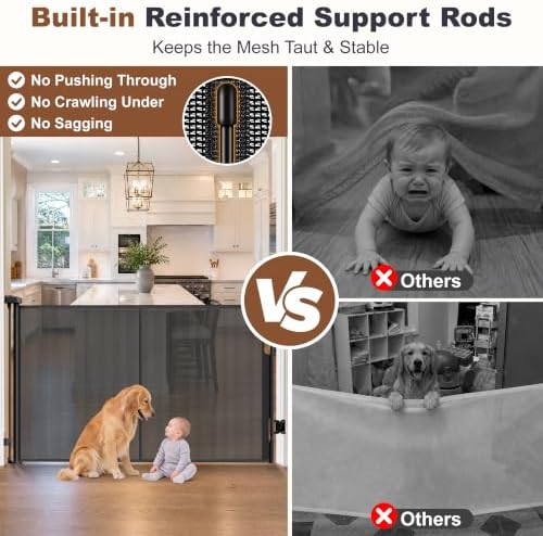GRENFU Reinforced 59" Wide Retractable Baby Gates, Prevent Crawling Under - Image 2